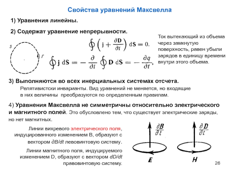 Уравнение характеристик. Свойства уравнений Максвелла. Свойства уравнений. Уравнение Максвелла характеристики. Граничные условия уравнения Максвелла.