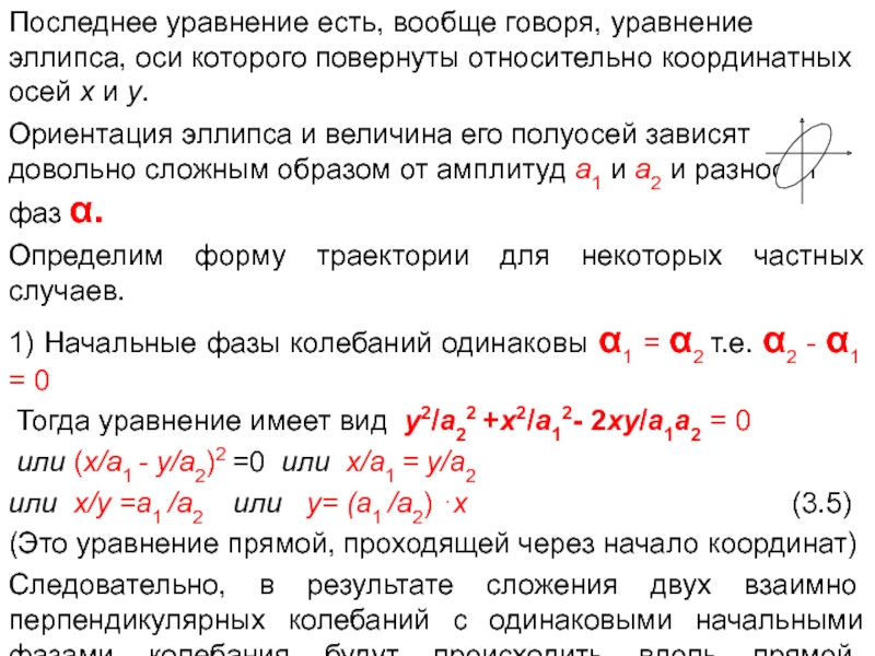 Взаимно перпендикулярные колебания