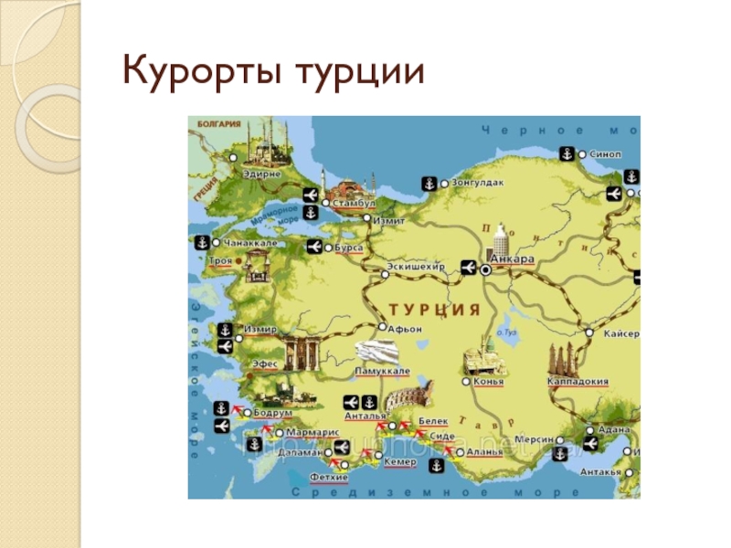 Карта турции с городами