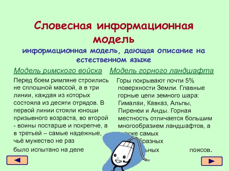 Словесные модели