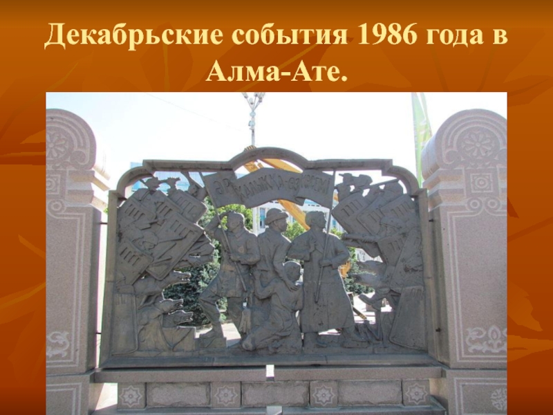 Декабрьские события 1986 г. в Алма-Ате.