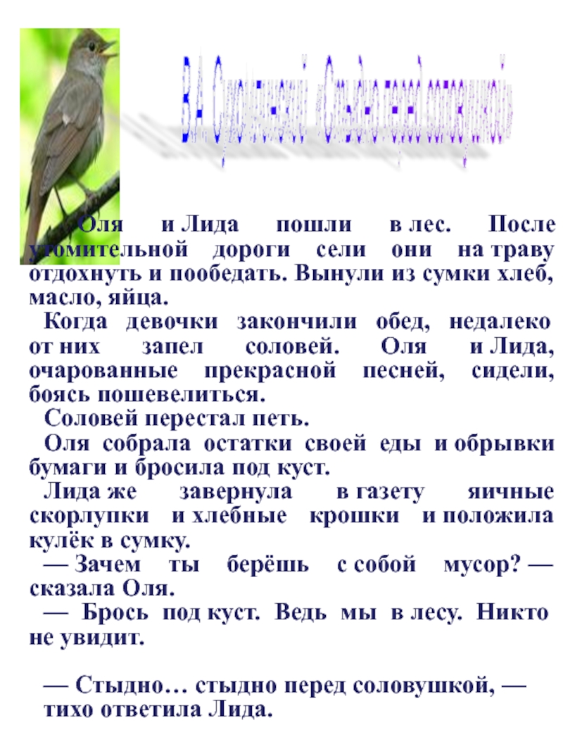 Стыдно перед соловушкой сухомлинский читать. Стыдно перед соловушкой. Стыдно перед соловушкой Сухомлинский. Стыдно перед соловушкой план. Ушинский стыдно перед соловушкой.