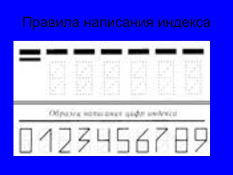 Цифры индекса образец написания