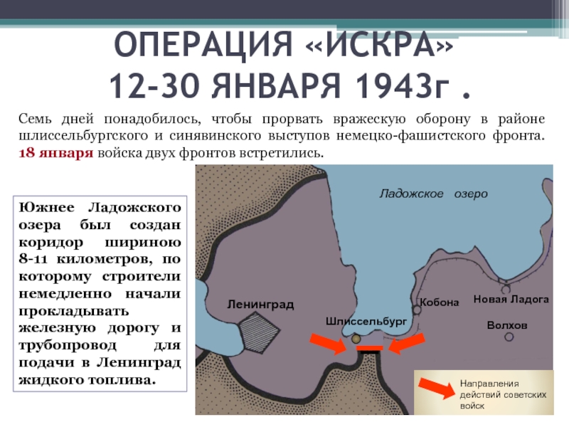 Прорыв блокады ленинграда карта боевых действий