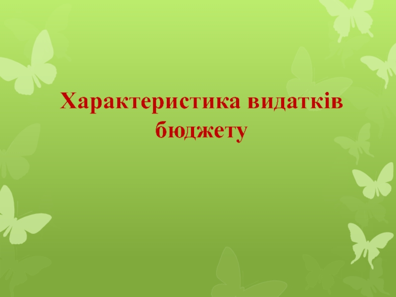 Характеристика видатків бюджету