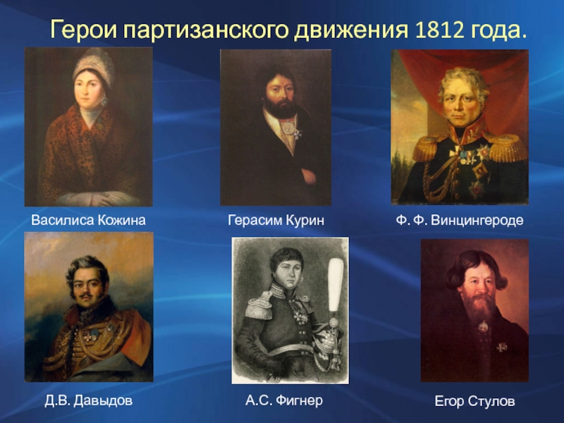 Партизанское движение презентация 1812