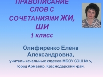 Правописание слов с сочетаниями ЖИ, ШИ 1 класс