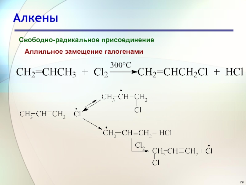 Пропен реакция замещения. Реакции радикального присоединения алкенов. Механизм радикального присоединения алкенов. Механизм реакции хлорирования алкенов. Хлорирование алкенов механизм.