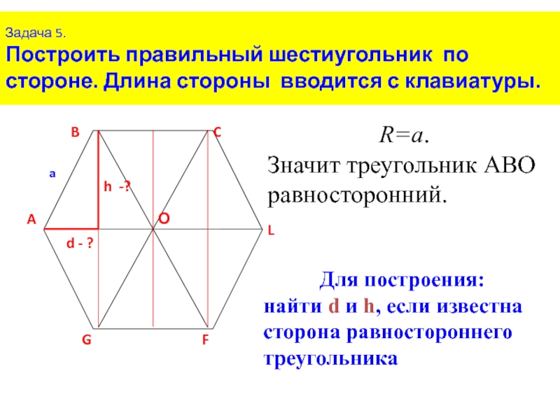 Правильный шестиугольник со стороной 4 см. Правильный шестиугольник делится на 6 правильных треугольников. Треугольники в правильном шестиугольнике. Как построить правильный шестиугольник. План построения правильного шестиугольника.