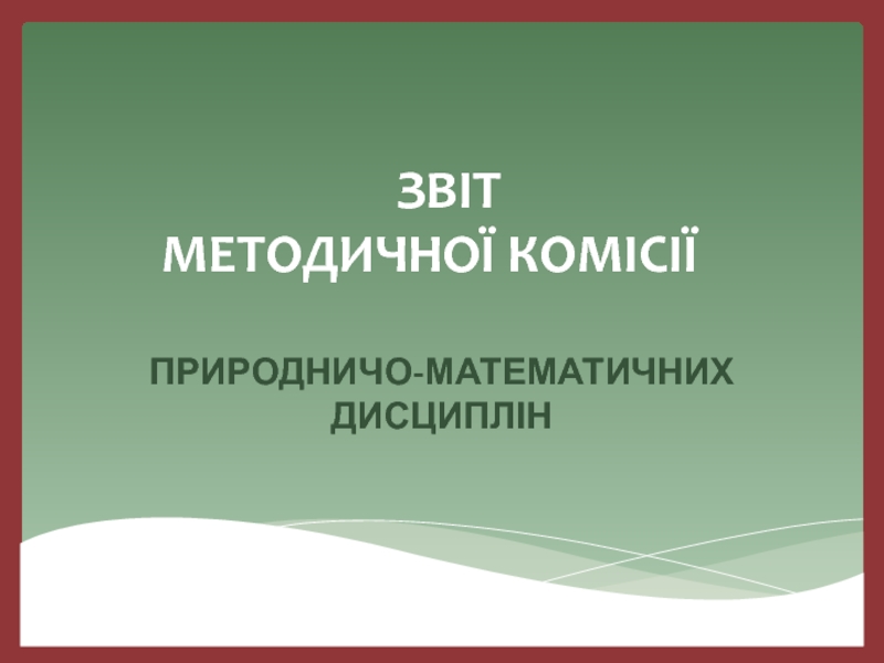 ЗВІТ МЕТОДИЧНОЇ КОМІСІЇ