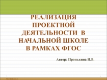 Реализация проектной деятельности в начальной школе