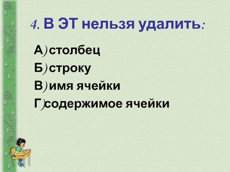 В электронной таблице нельзя удалить имя ячейки