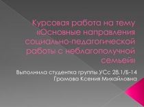 Курсовая работа на тему  Основные направления социально-педагогической работы