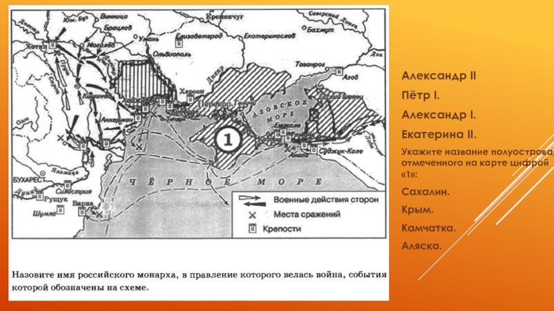 Имя российского монарха в годы правления которого шла война события которой обозначены на схеме