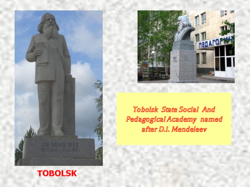 TOBOLSKTobolsk State Social  And Pedagogical Academy  named after D.I. Mendeleev