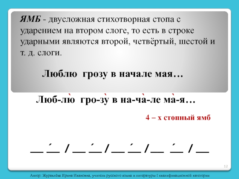 Схема ямб хорей ямб - 84 фото