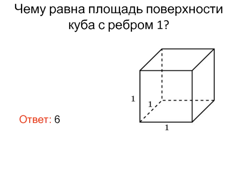 Объем и площадь поверхности куба