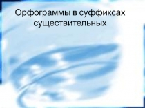 Орфограммы в суффиксах существительных 