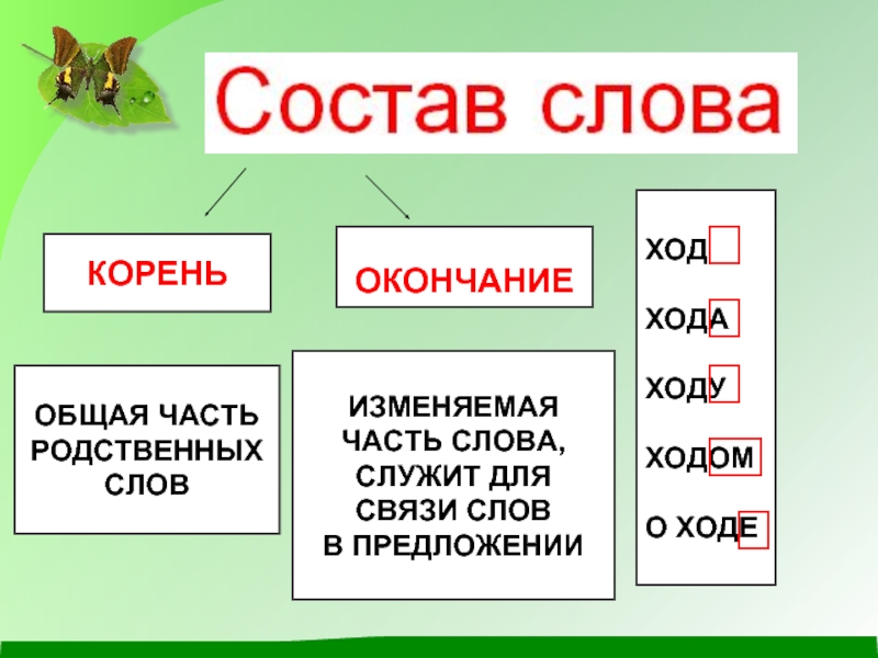 Презентация 2 класс состав слова закрепление