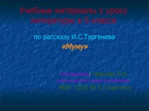 к уроку литературы в 5 классе по рассказу И.С.Тургенева «Муму»