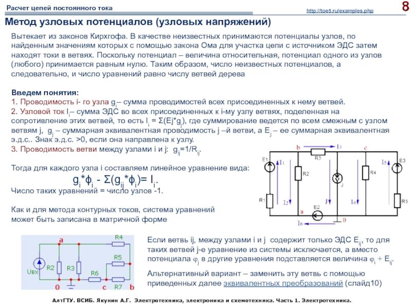 Метод узловых. Метод узловых потенциалов ТОЭ. Метод узловых напряжений ТОЭ. Метод узлового напряжения формула. Метод узловых потенциалов в цепи переменного тока.