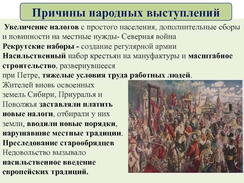 Презентация социальные и национальные движения оппозиция реформам 8 класс