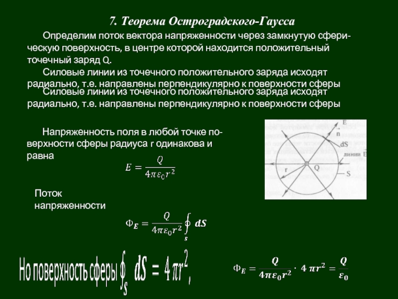 Поток вектора сквозь замкнутую поверхность