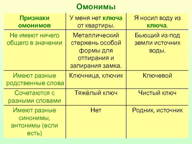 Синонимы омонимы многозначные слова