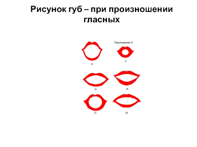 Схемы артикуляции гласных звуков в картинках