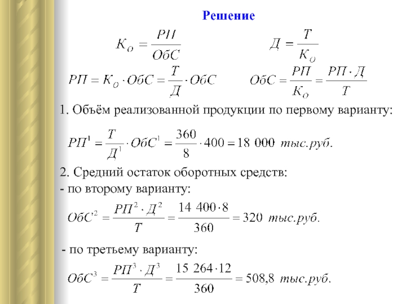 Объем реализованной