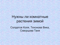 Нужны ли комнатные растения зимой