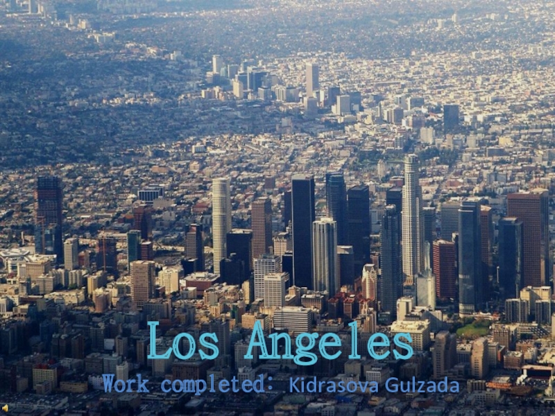 Los Angeles Work completed: Kidrasova Gulzada