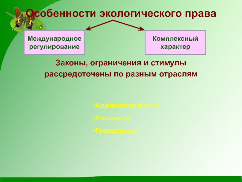 Презентация на тему экологическое право 10 класс