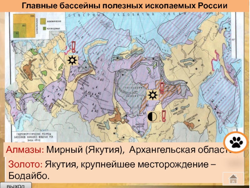 Карта минеральных ресурсов россии