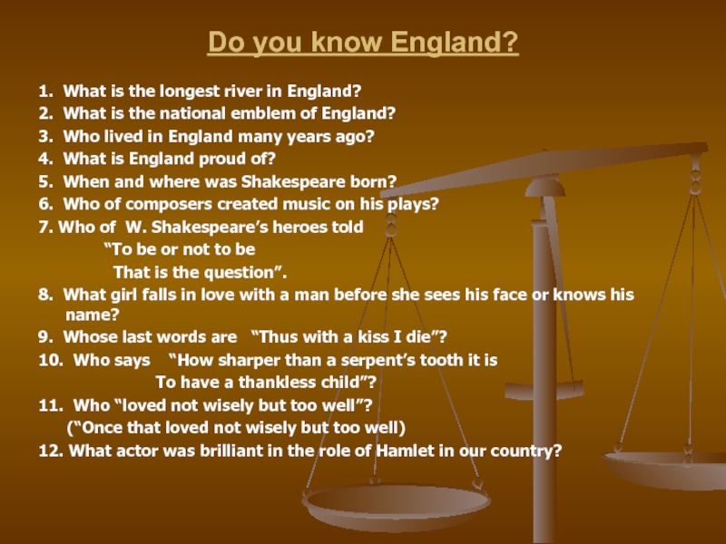 Do you know England?1. What is the longest river in England?2. What is the national emblem of