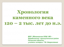 Хронология каменного века 120 – 2 тыс. лет до н.э