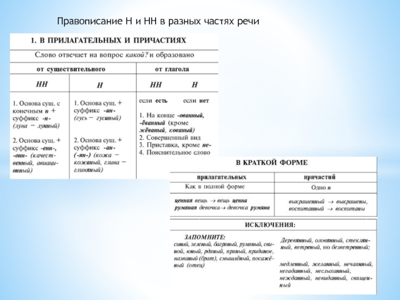 Н и нн в разных частях. Правописание н и НН В различных частях речи. Правописание 2 НН В разных частях речи таблица. Н И две НН В разных частях речи таблица. Одна и 2 н в разных частях речи таблица.