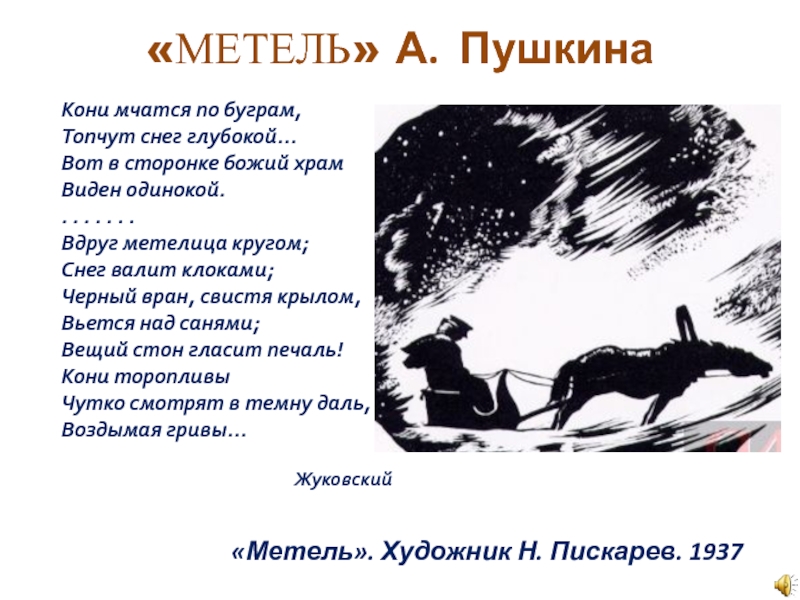 Установите соответствие между названиями частей сюиты метель и изображениями