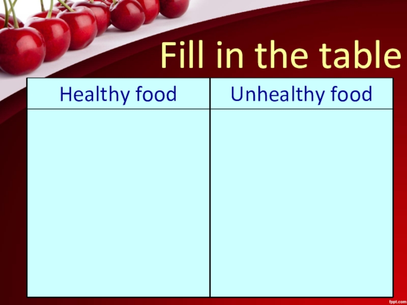 Fill in the table