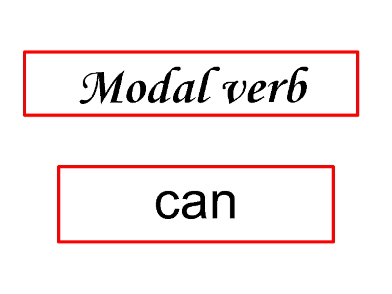 Modal verb  can