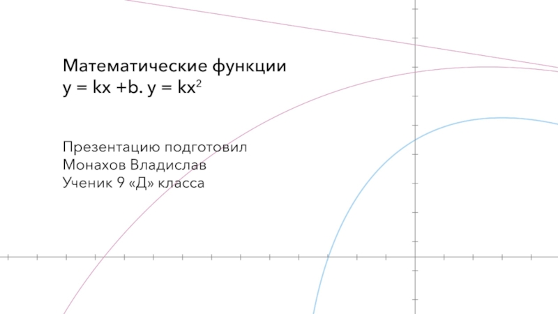 Презентация Числовые функции. Свойства функции. y=kx+b, y=kx2.