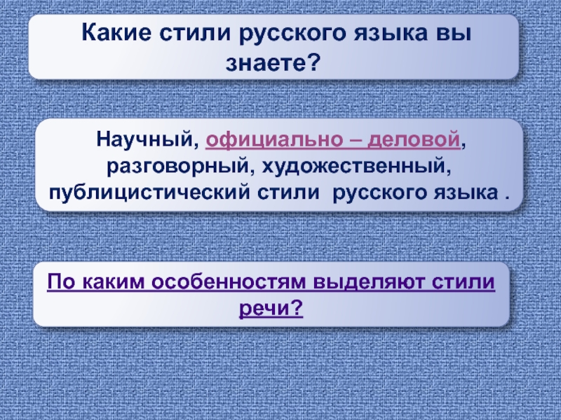 Научный публицистический художественный официально деловой стиль