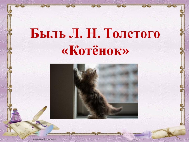 Произведение котенок