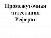 Промежуточная аттестация Реферат