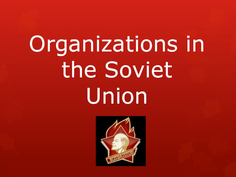 Презентация Organizations in the Soviet Union