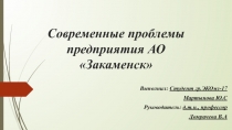 Современные проблемы предприятия АО Закаменск