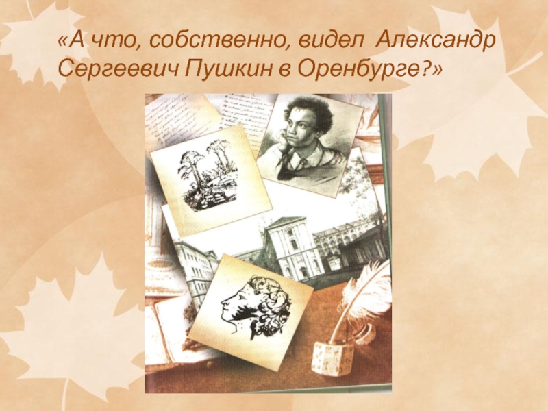 А что, собственно, видел Александр Сергеевич Пушкин в Оренбурге?