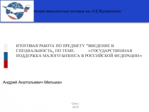 Омский авиационный колледж им. Н.Е.Жуковсокого
ИТОГОВАЯ РАБОТА ПО ПРЕДМЕТУ