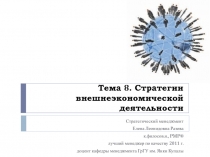 Стратегии внешнеэкономической деятельности 