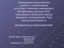 Связывание лекарственных средств с нуклеиновыми кислотами: внешнее связывание с